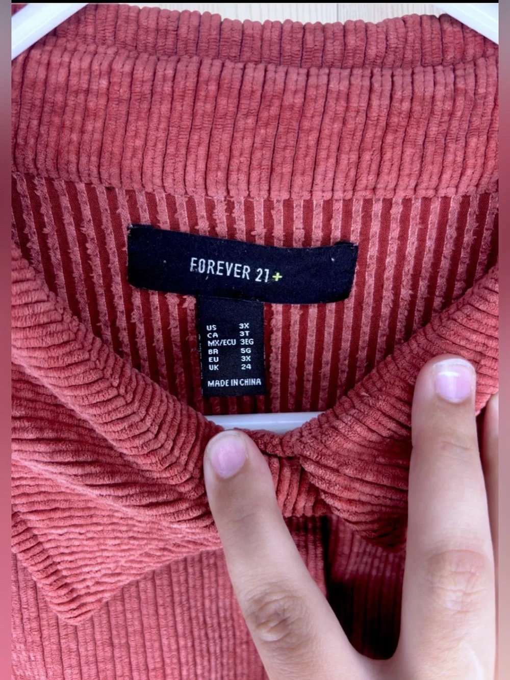 FOREVER 21+ Women’s Plus Size Dusty Rose Corduroy Button-Front Shirt Jacket - Picture 8 of 11